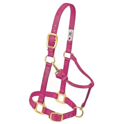 Image of Weaver Leather Original Adjustable Chin and Throat Snap Halter L. Raspberry