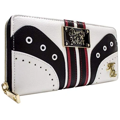 Image of Harley Quinn Property of The Joker Gold Emblem Purse Clutch Coin Pocket &amp; Card Holder,