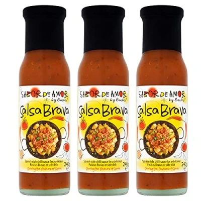 Image of Sabor de Amor Salsa Brava Patatas Bravas Sauce Spanish Hot Cooking 240g Pack of 3