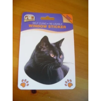 Image of Black Cat double sided window sticker car home re usable