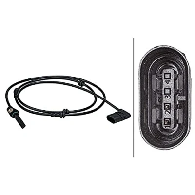 Image of 2059054607, A2059054607 ABS sensor HELLA 6PU 012 679 451 Front Axle Active 4 pin connector 1485mm MERCEDES BENZ: C Class Coupe, Saloon