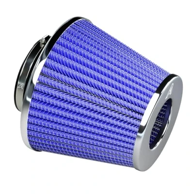 Image of Blue Performance Air Induction Filter Twin Cone AutoSiliconeHoses