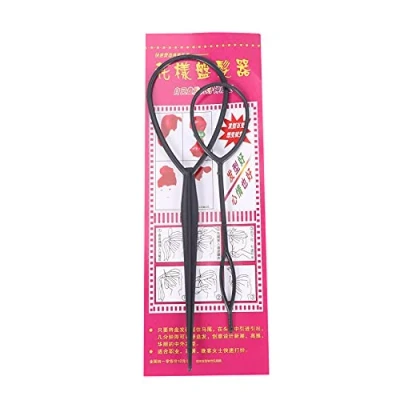 Image of 2 pcs Topsy Tail Hair Styler Style Twister Snare Loop Black