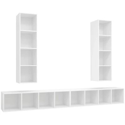 Image of vidaXL Wall mounted TV Cabinets 4 pcs White Engineered Wood