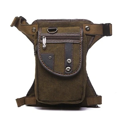 Image of Xieben Canvas Drop Leg Bag for Men Women Motorcycle Bike Riding Cycling Multi Purpose Thigh Waist Fanny Pack Travel Sports Fishing Hunting Hiking Camping Outdoors Coffee