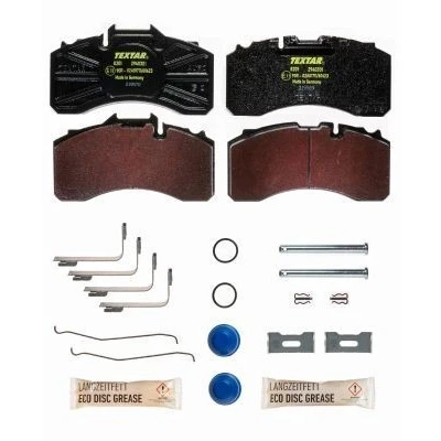 Image of 0509290250, 0509290260, 0980108730 Brake pad set TEXTAR 2940301 prepared for wear indicator with accessories