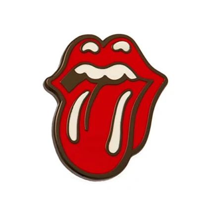 Image of The Rolling Stones Enamel Pin Badge (Lips Design) 11cm x 7cm Official Merchandise