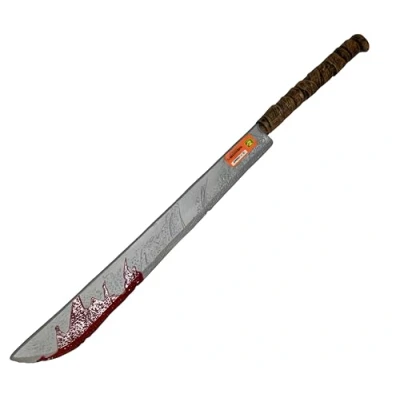 Image of Halloween Blooded Machete 65CM Scary Prop for Costumes, Horror Decorations, and Haunted House Setups Realistic Bloody Zombie, Killer, Themed Parties