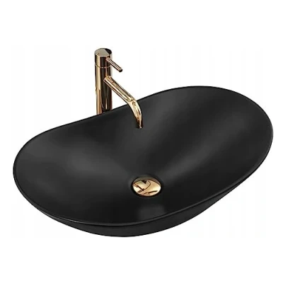 Image of REA U0442 black Bathroom Sink Made of Ceramic Matt U0442, Royal 60 Mat 61 x 35 cm