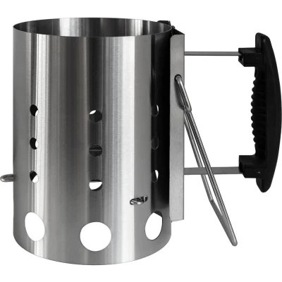 Image of George Foreman GFCMS14 Quick Fire Compact Chimney BBQ Starter in Stainless Steel