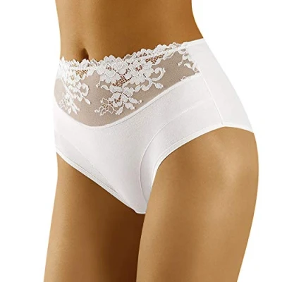 Image of Wolbar Women&#039;s Cotton Lace Briefs WB415, White,2XL