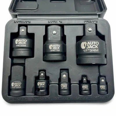 Image of Autojack 8 Piece Impact Adaptor Socket Set, Wrench Converter Reducer Adapters, Professional Sizes 1/4&quot; 3/8&quot; 1/2&quot; 3/4&quot; 1&quot;