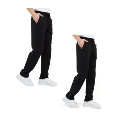Image of COMEOR Men&#039;s Jogging Bottoms Cotton Sweatpants Long Sports Trousers Jogger Training Relaxing Trousers, Black, 5XL