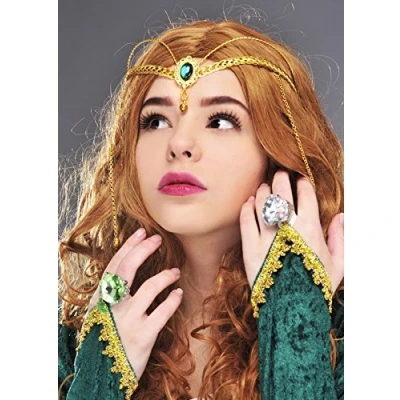Image of Sancto International Medieval Queen Green Jewel Crown Headpiece