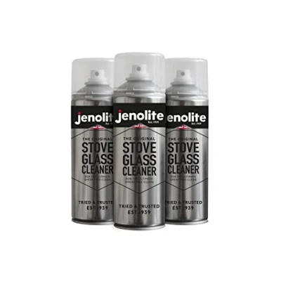 Image of JENOLITE Stove Glass Cleaner 3 x 400ml Removes Soot, Ash, Carbon, Grease &amp; Tar Ideal for Woodburners/Stoves/Hobs…