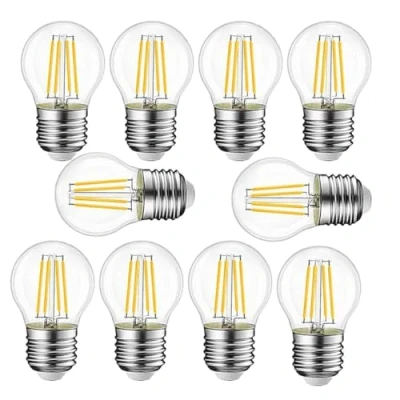 Image of OUGEER Pack of 10 LED E27 G45 Filament Bulb Retro Bulbs 4W Globe Screw Warm White 2700k 400LM 40W Incandescent Equivalent