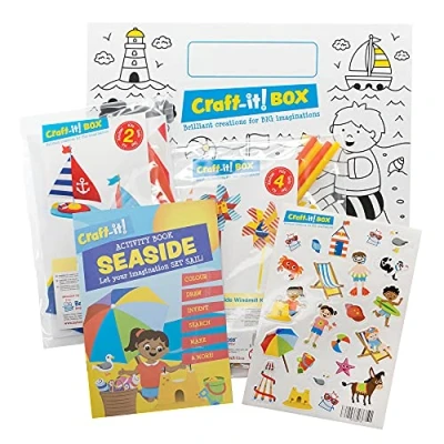 Image of Baker Ross CBS010 Seaside Craft Box Creative Arts and Crafts Activities for Kids