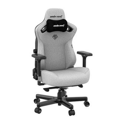 Image of Anda Seat Kaiser 3 Gaming Chair for Adults Large Reclining Video Game Chairs, fabric Ergonomic Office Chair, Heavy Duty Neck &amp; Back Lumbar Support Luxury Grey Computer Chairs Home Work