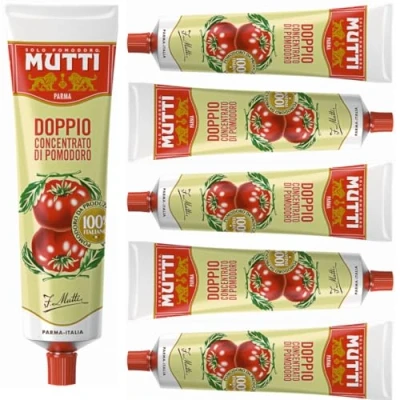 Image of Mutti Doppio Concentrato di Pomodoro tomato paste puree 130 Grams x 6 Tubes