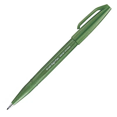 Image of Pentel Brush Sign Pen Olive Green