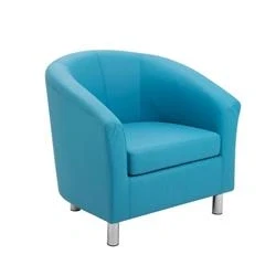 Image of Tub Armchair With Metal Feet Sky Blue OF2201SBML