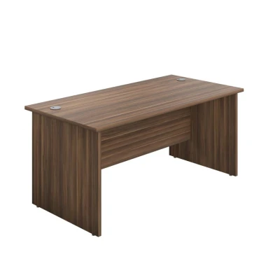 Image of Office Hippo Panel Desk with 2 Mobile Storage Including Filing Drawer, A4, Foolscap, Dark Walnut, 120 x 80 73 cm