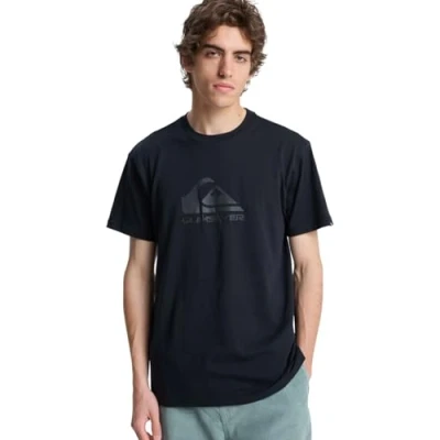 Image of Quiksilver COMP LOGO Unisex Print Tshirt, Size: Large, Black