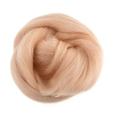 Image of Trimits Natural Felting Roving Wool, Peach, 10 g