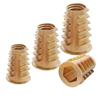 Image of Qrity 20 Pcs Hex Socket Screw in Nuts Fastener M6x15mm, Zinc Alloy Ladder shaped Threaded Insert Nuts, Interface Drive