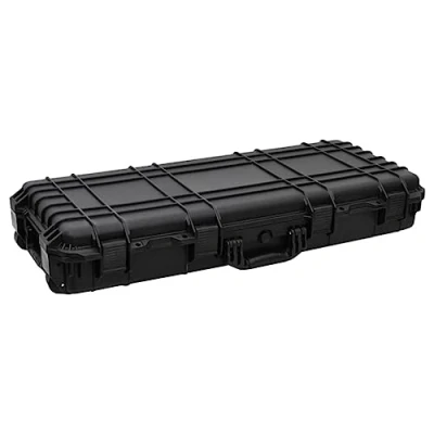 Image of vidaXL Wheeled Flight Case Waterproof Black PP/ABS Protective Hard Camera with Foam, Portable Pressure Valve, Lockable