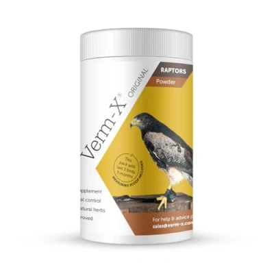 Image of Verm X Original All Natural Powder for Raptors. Supports Intestinal Hygiene. Vet Approved. Restores and maintains Gut Vitality. Wormwood Free Recipe.