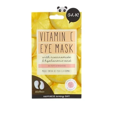 Image of Oh K! Brightening and Cooling Eye Mask for Puffy Eyes, Packed with Hyaluronic Acid Vitamin C, Vegan Cruelty Free, 15g
