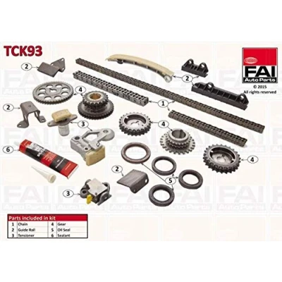 Image of 1276185FA0, 1276285FA0, 1276385FA0 Timing Chain Kit FAI AutoParts TCK93 with gears, gaskets/seals Duplex, Roller SUZUKI: Grand Vitara 2 SUV