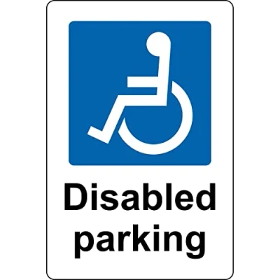 Image of Disabled Parking sign 1mm Plastic (200mm x 150mm)
