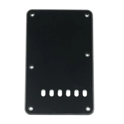 Image of Musiclily Vintage Style Strat Tremolo Backplate for Fender USA/Mexican Made Standard Stratocaster Modern Guitar,1Ply Black