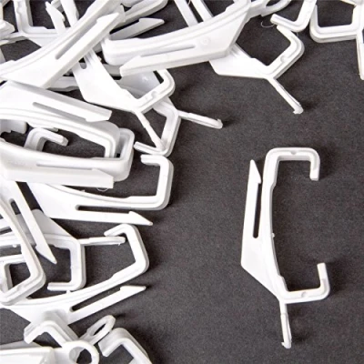 Image of 30x White Curtain Extra Valance Track Gliders Plastic Track/Rail Hooks