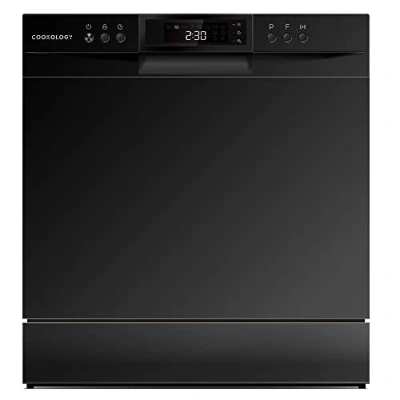 Image of Cookology CTTD8 Compact Mini Portable Counter Top, Tabletop Dishwasher Small, 8 place settings, Wash Cycles with ECO Friendly Mode in Black