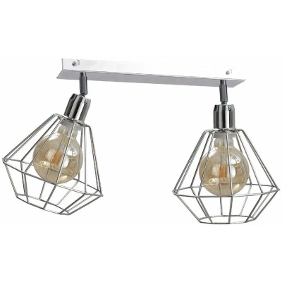 Image of Foskal Twin Ceiling Spotlight Silver, 55cm, 2x E27