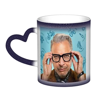 Image of YINGD Jeff Mug Goldblum Custom Coffee Magic Mugs Heat Sensitive Personalized Color Changing Cups 12 oz Blue