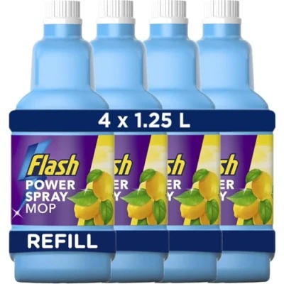Image of Flash Powermop Refill Liquid, Power Mop Floor Cleaner, Fresh, 5 Litres ( 25 L x 4), Cleaner