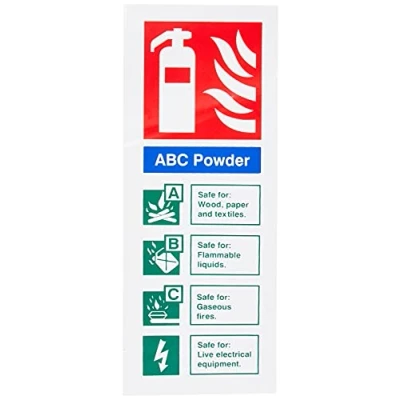 Image of ABC Powder Fire ID Sign 80mm x 200mm Self Adhesive
