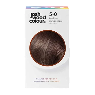 Image of Josh Wood Permanent Colour 5.0 (Dark Brown) Celebrity approved ammonia free Leaves hair super shiny and hydrated with 100% grey coverage Natural looking Vegan