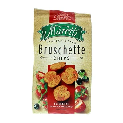 Image of Maretti Bruschette Chips 70g Box of 7 (Tomato, Olives &amp; Oregano)
