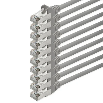Image of 1aTTack.de 0,5m grey 10 pieces CAT.5 e FTP Netzwerkkabel SET Ethernet Lan Internet Kabel DSL RJ45 Plug Patch Cable CAT 5e