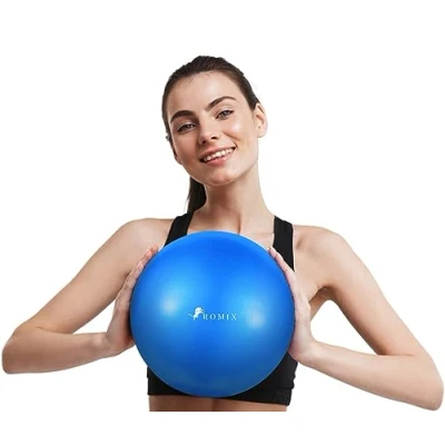 Image of ROMIX Pilates Ball 9 Inch, Anti slip Soft 23cm Mini Exercise Ball, burst Inflatable Small Fitness for Adults Strength Training Stability Physio Therapy Balance Yoga Home Gym Workout Blue