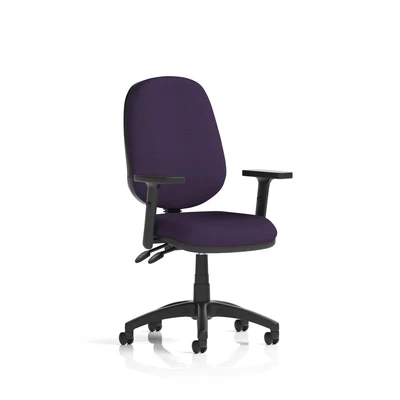 Image of Eclipse Plus II Lever Task Operator Chair Bespoke with Height Adjustable Arms In Tansy Purple