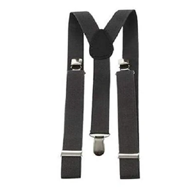 Image of MENS LADIES UNISEX ADJUSTABLE SLIM BRACES TROUSER SUSPENDERS FANCY DRESS CLIP ON (Black)