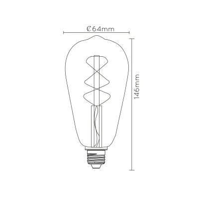 Image of Lucide Filament Bulb, E27, 4 W, Amber