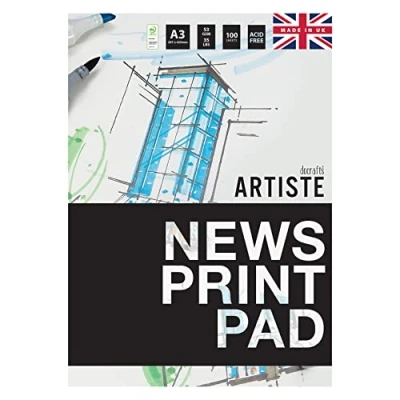 Image of Artiste A3 Newsprint Pad 53gsm 100 Sheets