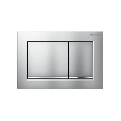 Image of Omega30 Dual Flush Plate Matt Chrome/Gloss Chrome Geberit